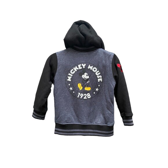 Disney Mickey Mouse Kids size S (6-7) sherpa lined hoodie jacket Black grey - Picture 2 of 11